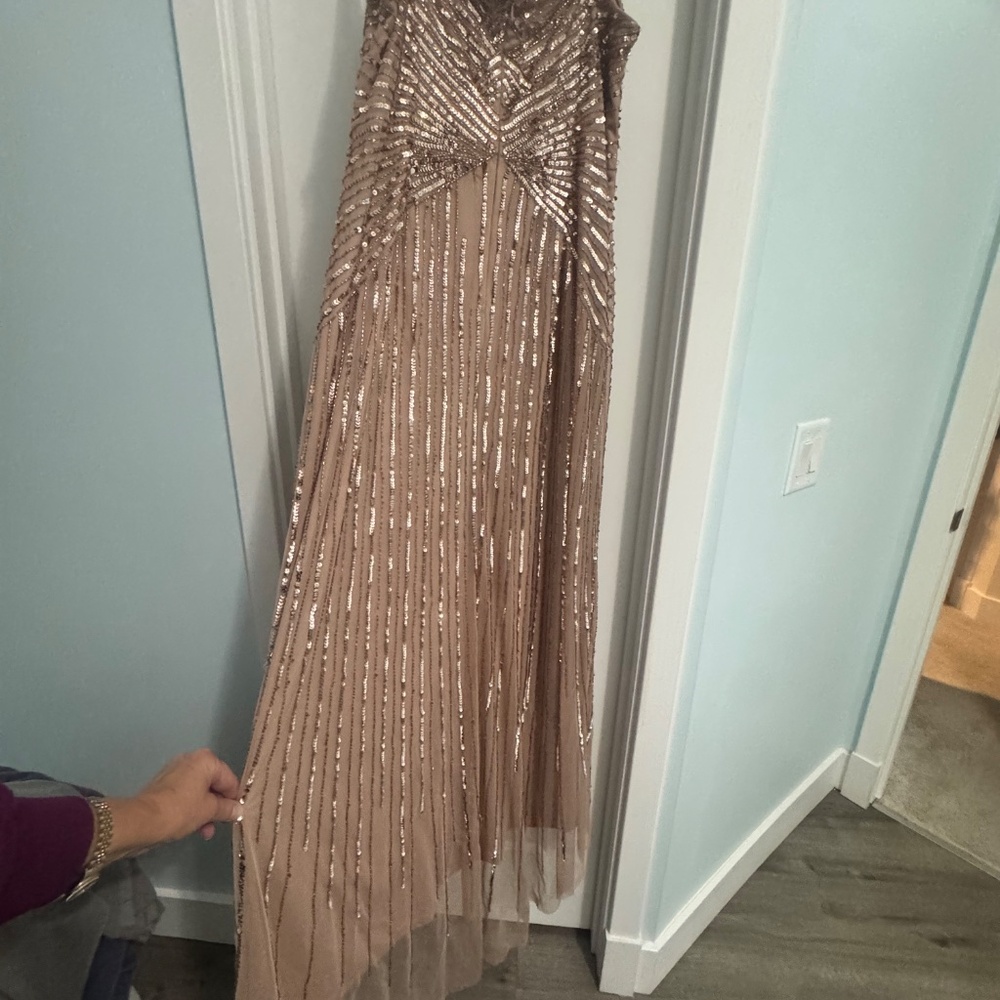 Adrianna Papell Size 14 Rose/blush sequins - Picture 3 of 10